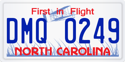 NC license plate DMQ0249