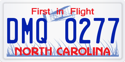 NC license plate DMQ0277