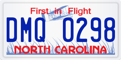 NC license plate DMQ0298