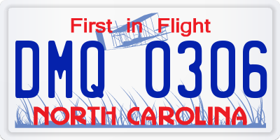 NC license plate DMQ0306