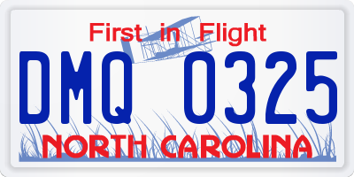 NC license plate DMQ0325