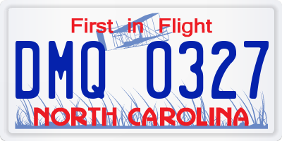 NC license plate DMQ0327