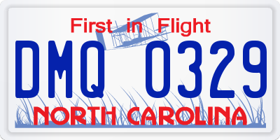 NC license plate DMQ0329