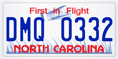 NC license plate DMQ0332