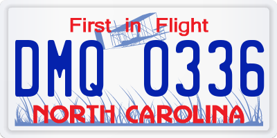 NC license plate DMQ0336