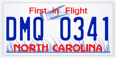 NC license plate DMQ0341