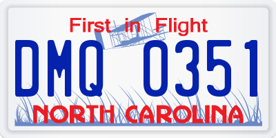 NC license plate DMQ0351