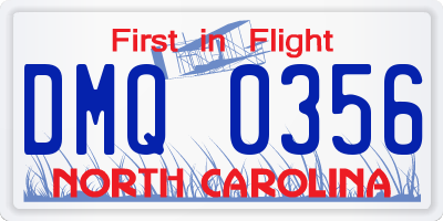 NC license plate DMQ0356