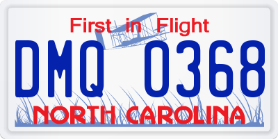 NC license plate DMQ0368