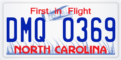 NC license plate DMQ0369