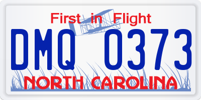 NC license plate DMQ0373