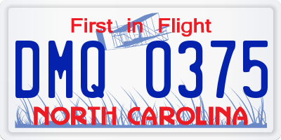 NC license plate DMQ0375