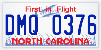 NC license plate DMQ0376