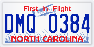 NC license plate DMQ0384