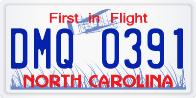 NC license plate DMQ0391