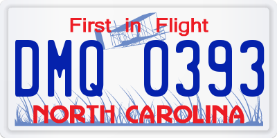 NC license plate DMQ0393