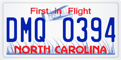 NC license plate DMQ0394