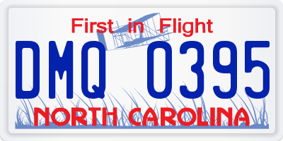 NC license plate DMQ0395