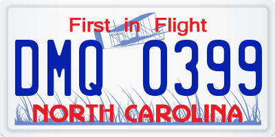 NC license plate DMQ0399