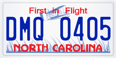 NC license plate DMQ0405