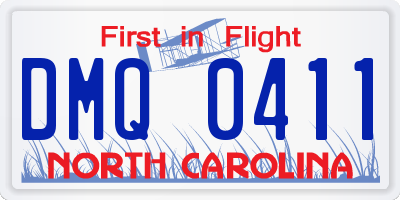 NC license plate DMQ0411