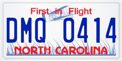 NC license plate DMQ0414