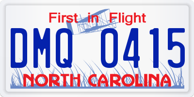 NC license plate DMQ0415