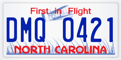 NC license plate DMQ0421