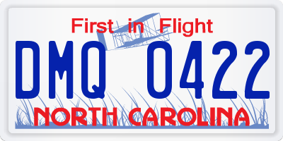 NC license plate DMQ0422