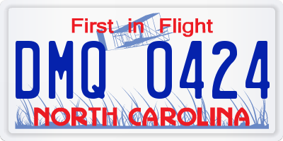 NC license plate DMQ0424