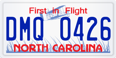 NC license plate DMQ0426