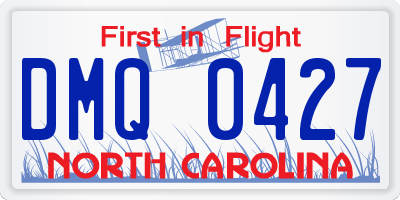 NC license plate DMQ0427