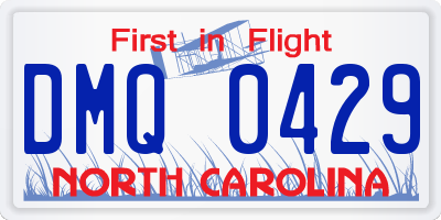 NC license plate DMQ0429