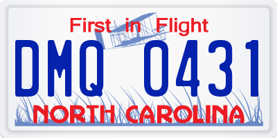 NC license plate DMQ0431