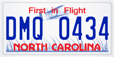 NC license plate DMQ0434