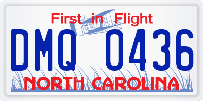 NC license plate DMQ0436