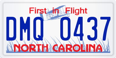 NC license plate DMQ0437