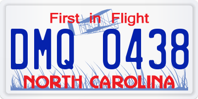 NC license plate DMQ0438