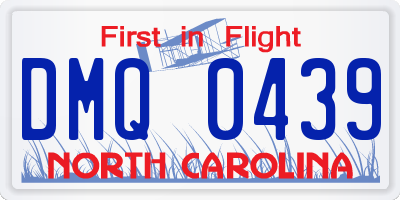 NC license plate DMQ0439