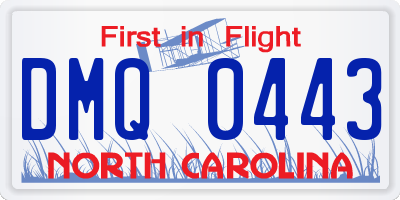 NC license plate DMQ0443