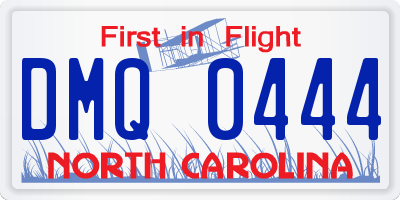 NC license plate DMQ0444