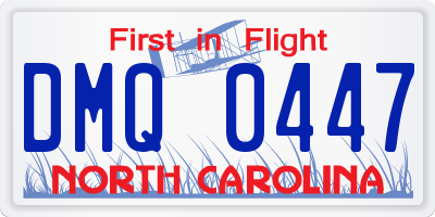 NC license plate DMQ0447