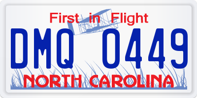 NC license plate DMQ0449