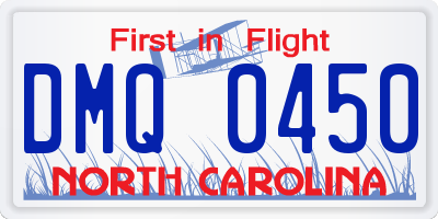 NC license plate DMQ0450