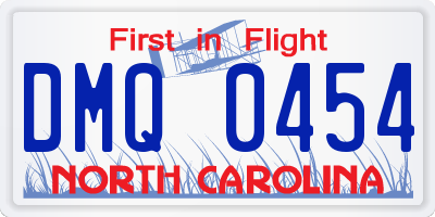 NC license plate DMQ0454