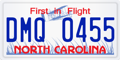 NC license plate DMQ0455