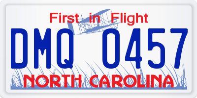 NC license plate DMQ0457