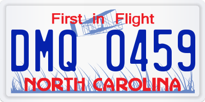 NC license plate DMQ0459