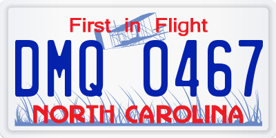 NC license plate DMQ0467