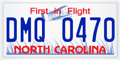 NC license plate DMQ0470